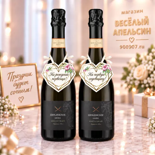 Подвески на шампанское Пионы